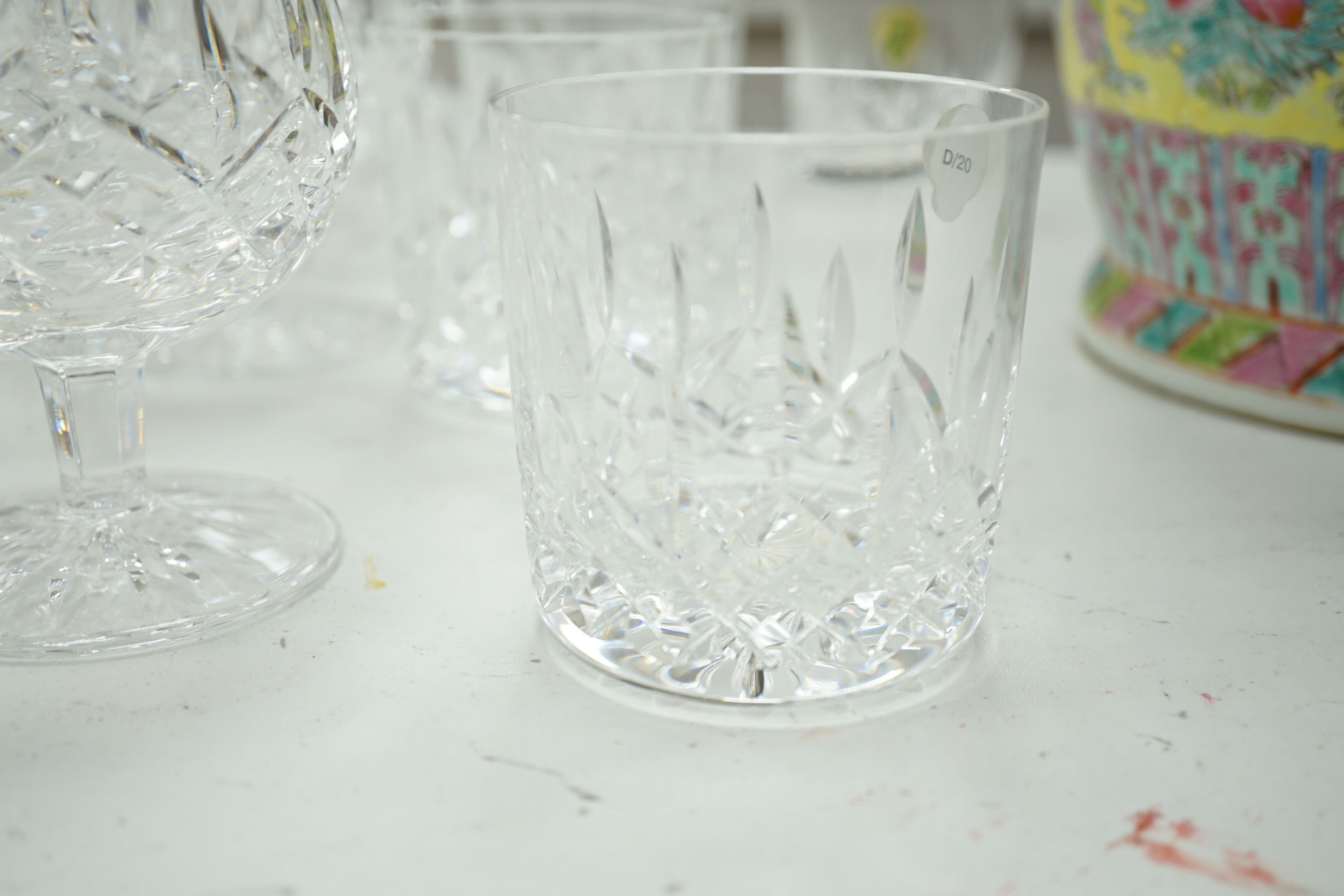 A 68 piece part suite of Waterford cut crystal ‘’Lismore’’ pattern drinking glassware, consisting:- 12 champagne glasses, 9 red wine glasses, 6 white wine glasses, 12 liqueur glasses, 12 whisky tumblers, 12 sherry glasse